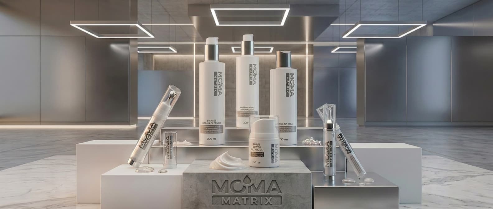 The full MOMA MATRIX line-up in the showroom under light panels